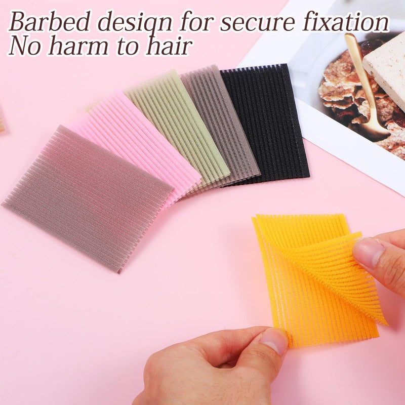 Ajcotahm 30 PCS Hair Pad Packing, Colorful Magic Bangs Hair Sticker Pad Women Square Hair Fringe Fixed Styling Clip for Salon and Barber - Image 3